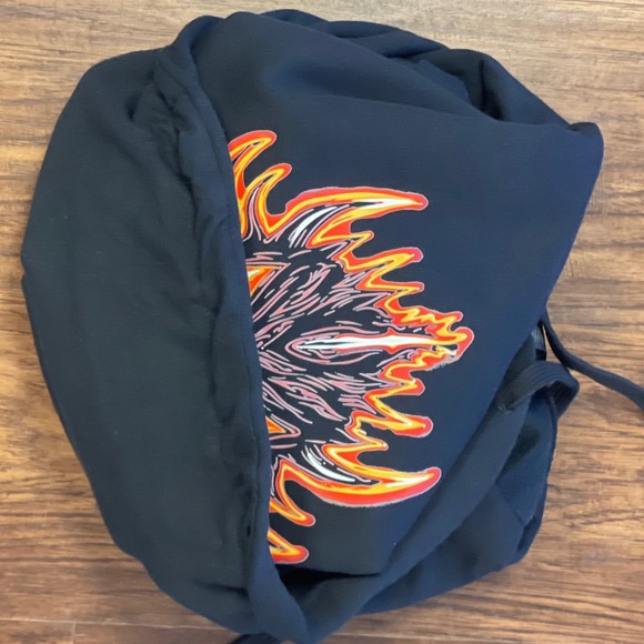 I'M Gildan Softstyle Graphic Print Hoodie Pullover Black Monster Flame MED‎ NWT - Picture 5 of 5